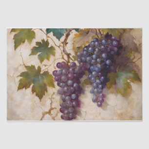 Papel De Seda Decoupage de acuarela de uvas y vides