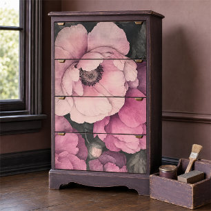 Papel De Seda Decoupage de Acuarela Floral de Peonía Romántica V
