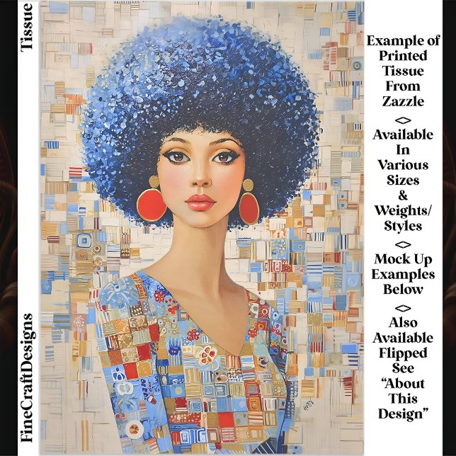 Papel De Seda Decoupage de Afro Hairstyle inspirado por la mujer (Subido por el creador)