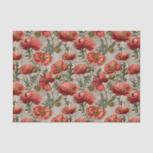 Papel De Seda Decoupage de Amapolas Vintage