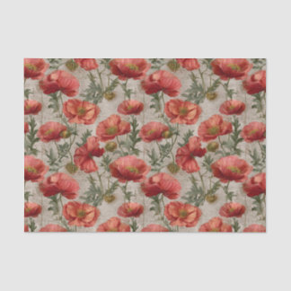 Papel De Seda Decoupage de Amapolas Vintage
