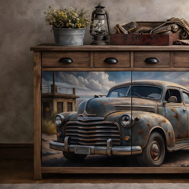 Papel De Seda Decoupage de Autos Antiguos (Vintage Car Decoupage Tissue Paper)