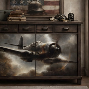 Papel De Seda Decoupage de Avión de Combate Antiguo