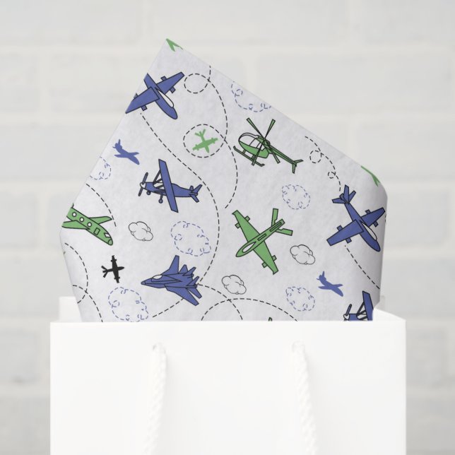 Papel De Seda Decoupage de avión helicóptero (Bolsa de regalo)