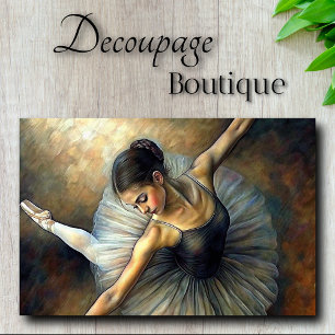 Papel De Seda Decoupage de bailarina con óleo tonos tierra