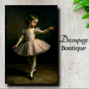 Papel De Seda Decoupage de Bailarina de Aceite Rosa Vintage