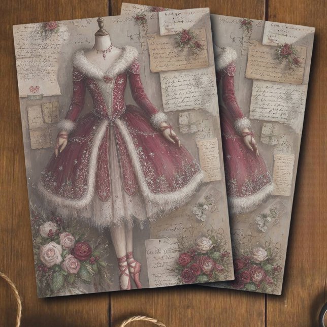 Papel De Seda Decoupage de Bailarina de Navidad de Terciopelo Ro (Subido por el creador)