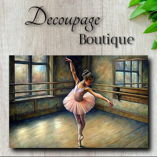 Papel De Seda Decoupage de Bailarina Joven al Óleo Pastel