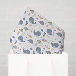 Papel de seda decoupage de ballena, regalo del océ