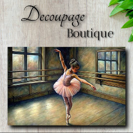 Papel De Seda Decoupage de Ballerina Joven del Petróleo Pastel