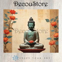 Decoupage de Buda y Peonías