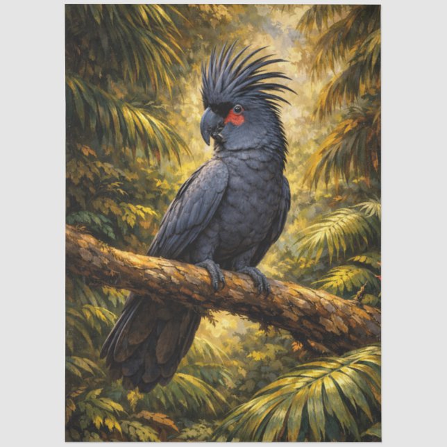 Papel De Seda Decoupage de Cacatúa de Palma (Anverso)