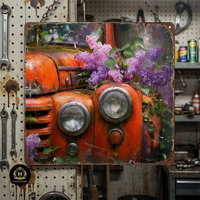Papel De Seda Decoupage de Camión Lila Naranja Rústico (Subido por el creador)