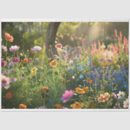 Papel De Seda Decoupage de campo de flores