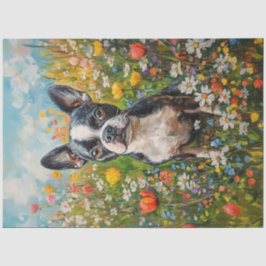 Papel De Seda Decoupage de Campo de Flores Silvestres Coloridas 