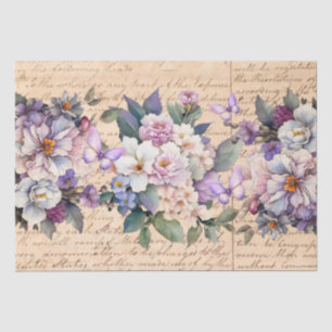 Papel De Seda Decoupage de Carta de Amor Floral Inspirada en Vin