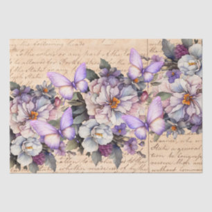 Papel De Seda Decoupage de Carta de Amor Floral Vintage Romántic