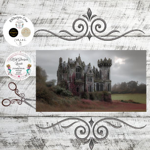 Papel De Seda Decoupage de Castillo Gótico Embrujado en Irlanda