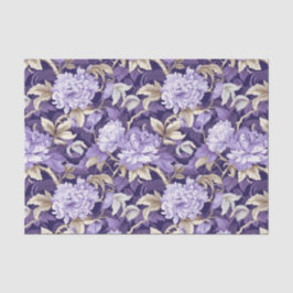 Papel De Seda Decoupage de Chinoiserie Purple Gold Floral