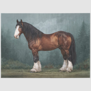 Papel De Seda Decoupage de Clydesdale Horse