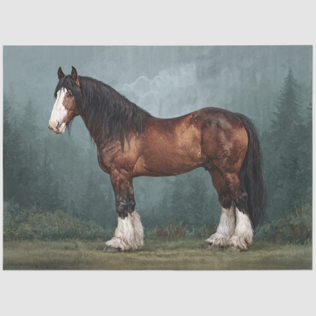 Papel De Seda Decoupage de Clydesdale Horse (Anverso)