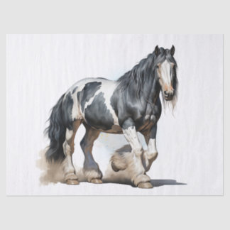 Papel De Seda Decoupage de color de agua de caballo gitano-vanne