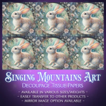 Decoupage de conejo floral de estilo Art Nouveau p