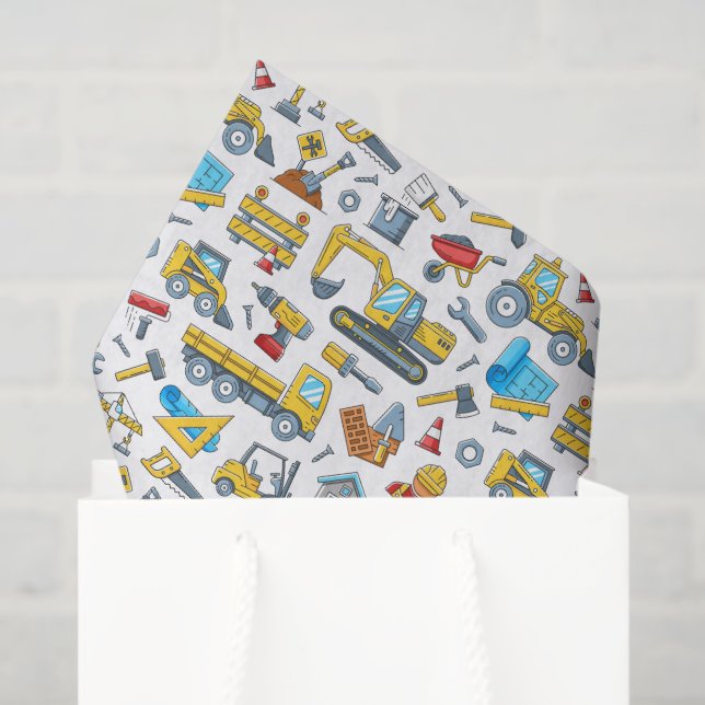 Papel De Seda Decoupage de Construcción (Bolsa de regalo)