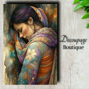 Papel De Seda Decoupage de Contemplación Sagrada