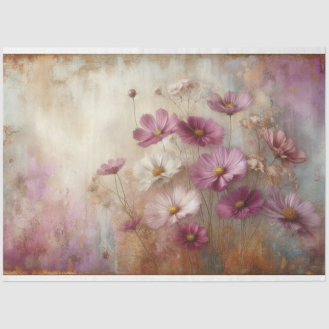 Papel De Seda Decoupage de Cosmos Flora y Fauna (Anverso)