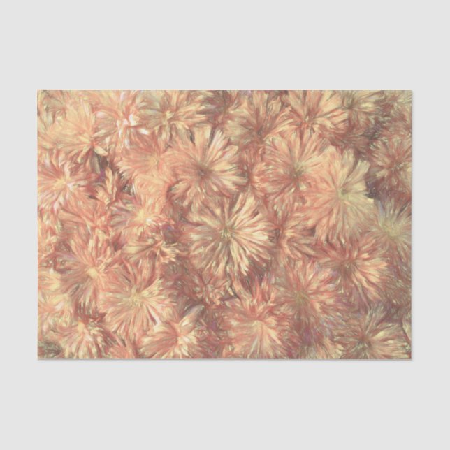 Papel De Seda Decoupage de Crisantemo Floral Rosa Amarillo (Anverso)