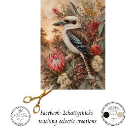 Papel De Seda Decoupage de cucaburra australiano, ave nativa