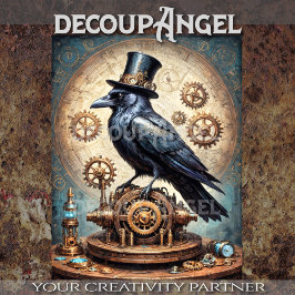 Papel De Seda Decoupage de Cuervo Steampunk