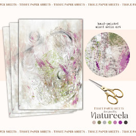 Papel de seda decoupage de diseño abstracto verde