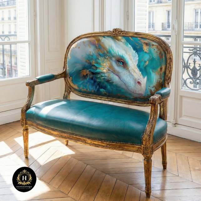Papel De Seda Decoupage de Dragón Verde Acuático Blanco Místico (Subido por el creador)