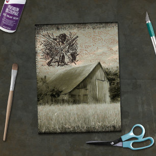 Papel De Seda Decoupage de Efímera de Caza de Casa de Campo