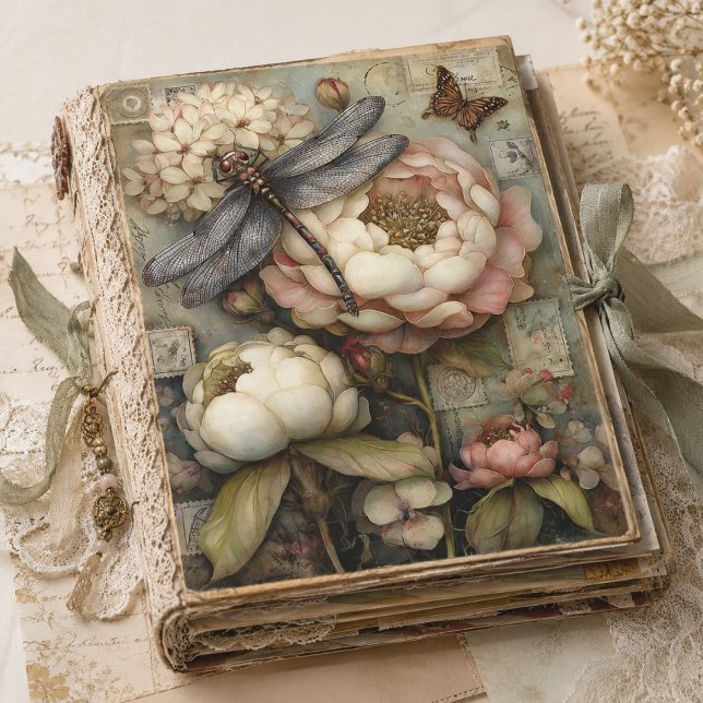 Papel De Seda Decoupage de Efímeras Caprichosas de Peonía y Libé (Subido por el creador)