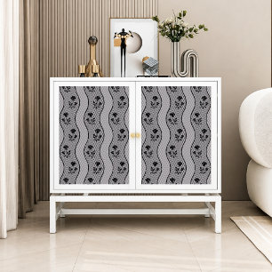 Papel de seda decoupage de encaje negro floral vin