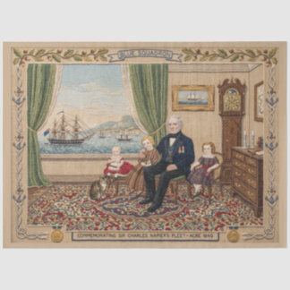 Papel De Seda Decoupage de familia de capitán de la Marina Britá