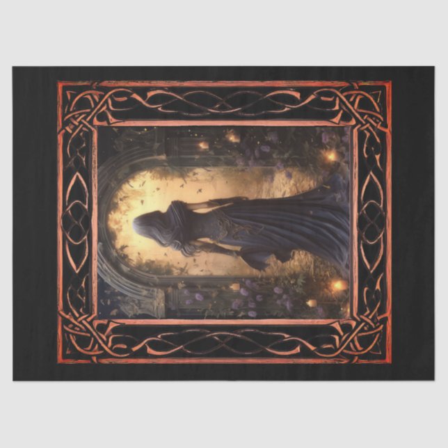 Papel De Seda Decoupage de Fantasía Gótica Floral (Anverso)