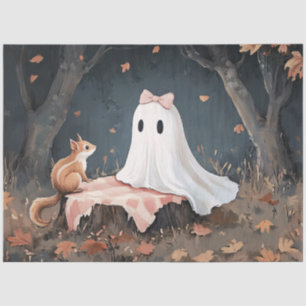 Papel De Seda Decoupage de fantasma y ardilla lindo y caprichoso