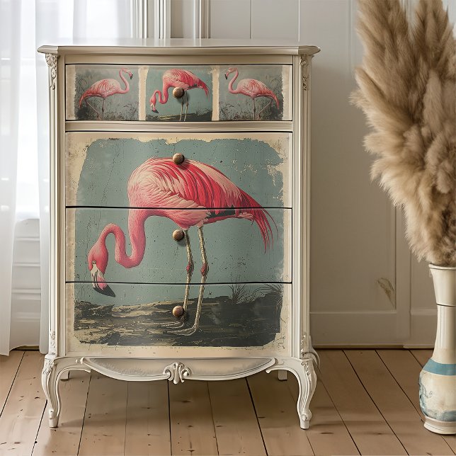 Papel De Seda Decoupage de Flamenco Americano al Estilo Audubon (Subido por el creador)
