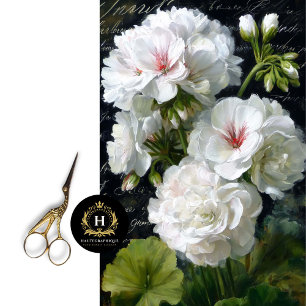 Papel De Seda Decoupage de Flor de Geranio Blanco