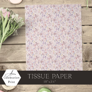 Papel De Seda Decoupage de Flor Silvestre de Acuarela Rosa Meloc