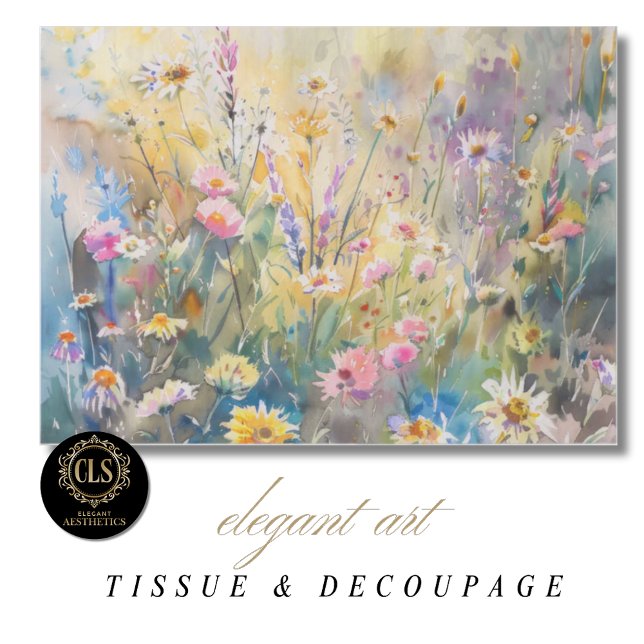 Papel De Seda Decoupage de Flores Silvestres Acuarela (Subido por el creador)