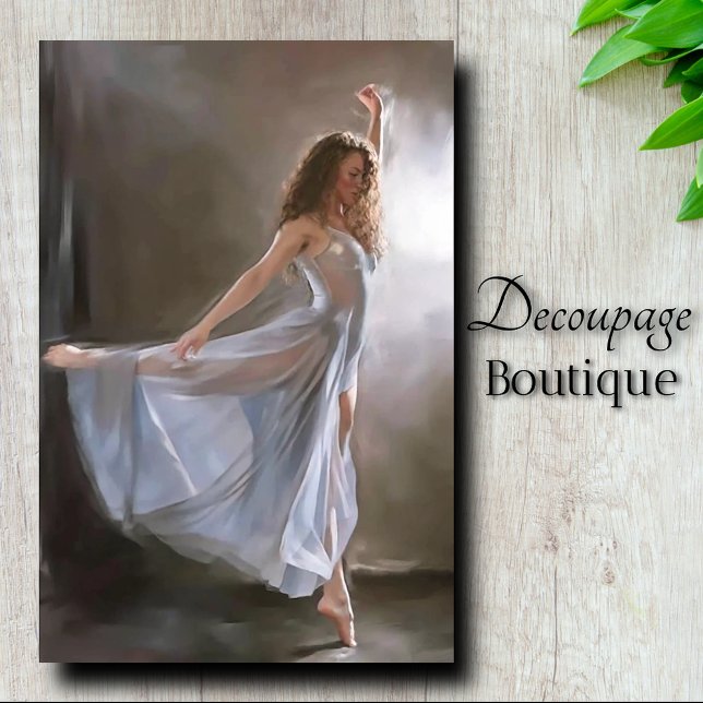 Papel De Seda Decoupage de Foto de Gracia Sedosa Azul (Blue Silken Grace Photo Decoupage Tissue Paper)