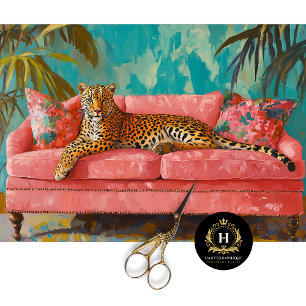 Papel De Seda Decoupage de gato leopardo