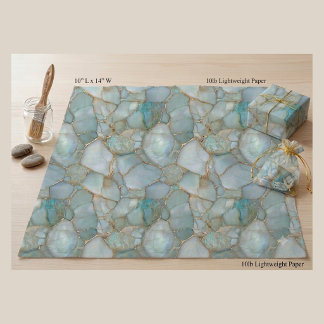 Papel De Seda Decoupage de geoda de ágata turquesa de lujo con v