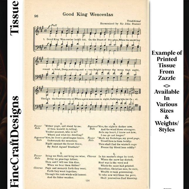 Papel De Seda Decoupage de Good King Wenceslas Sheet Music DU5 (Subido por el creador)