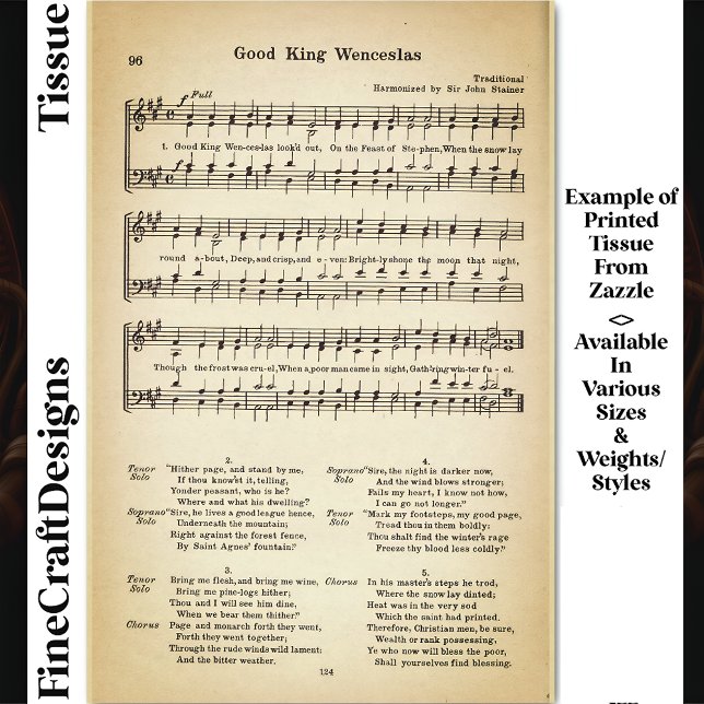 Papel De Seda Decoupage de Good King Wenceslas Sheet Music DU5F (Subido por el creador)